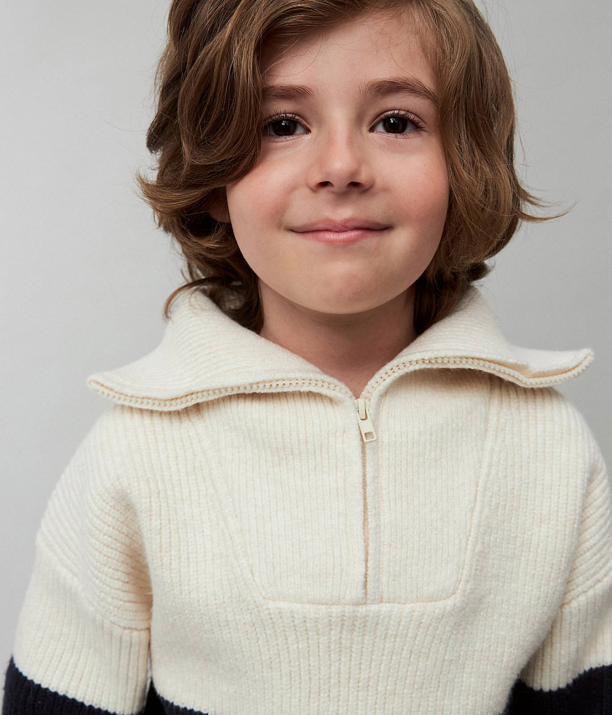 BOYS striped jumper knitted/Джемпер детский/AW24TKB025 молочный
