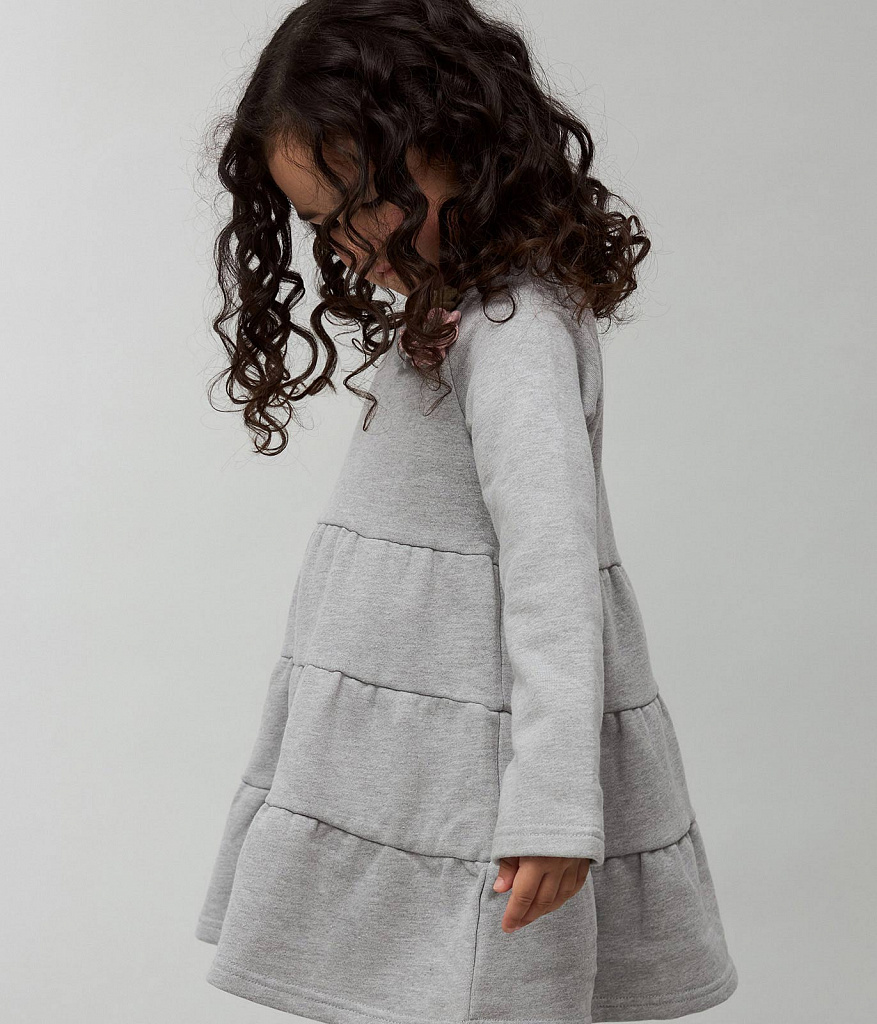 GIRLS dress LS/ Платье детское д/р/AW23TKG028 серый