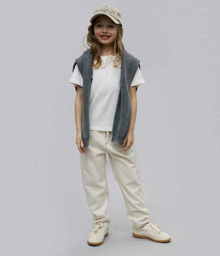 GIRLS Jeans/ Брюки детские/SS24TKG042 молочный