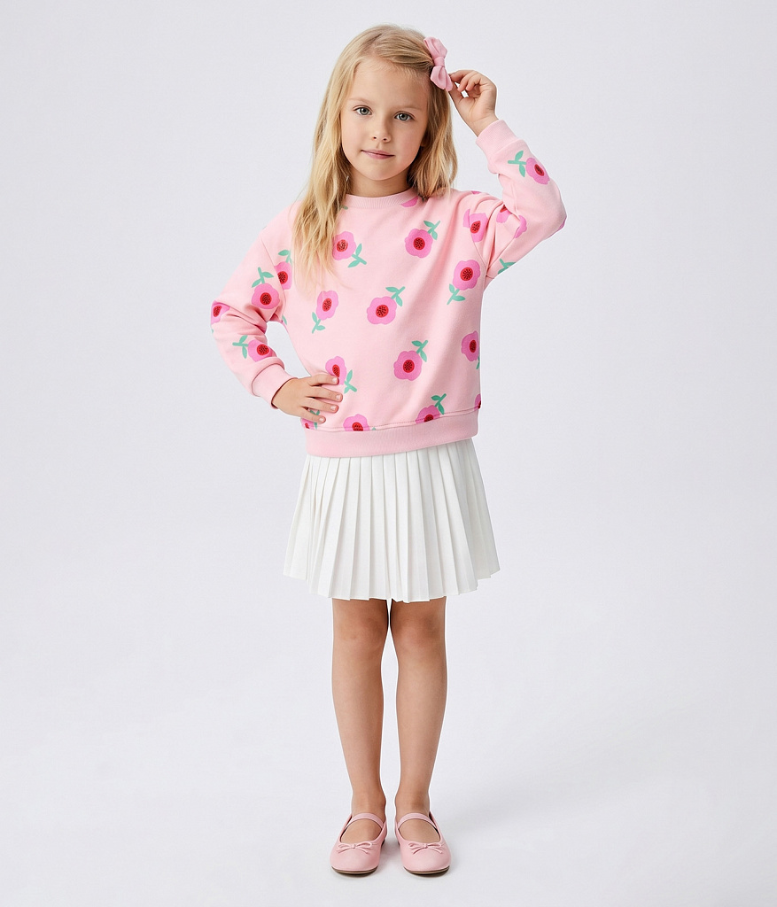 GIRLS Jumper sweat/ Джемпер детский/SS24TKG039 розовый