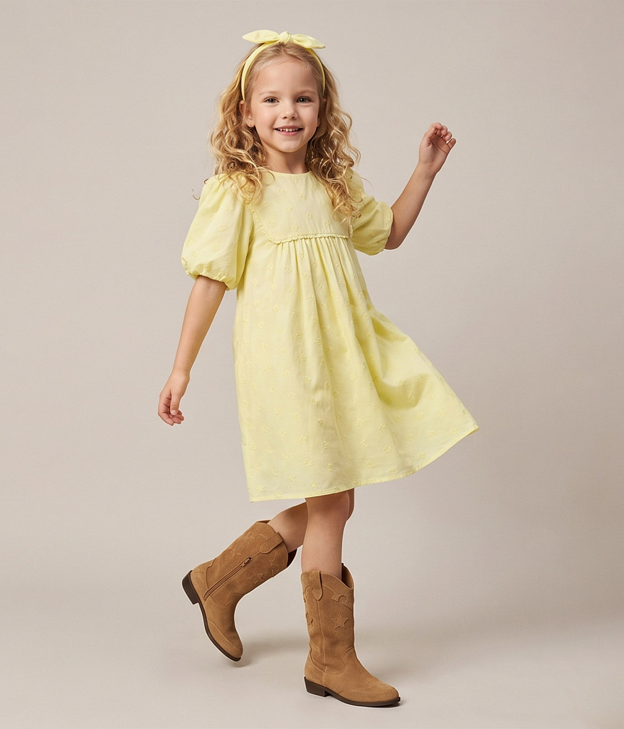 GIRLS Dress/ Платье детское/SS24TKG010 желтый